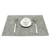 Sets de table en tissu gris-blanc