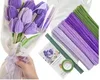 Ensemble tulipe violette-boîte marron