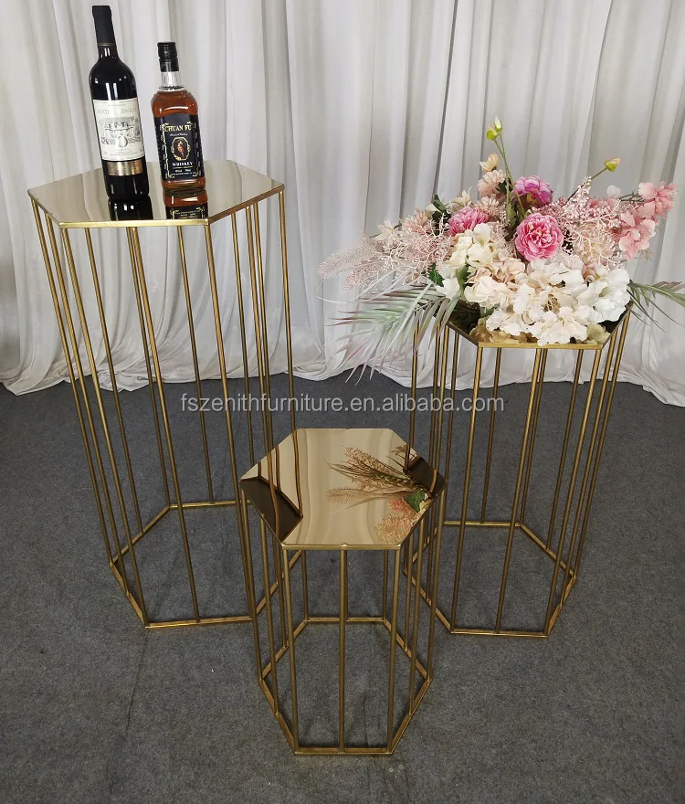 結婚式のイベントクリアアクリル台座台座六角形ケーキデザート