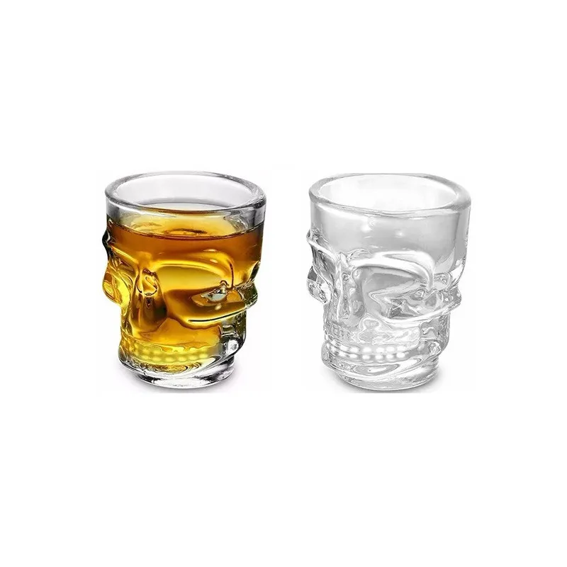 50ml Skull Head Empty clear Small Skull Shot Glass Cups Glass Liquor Spirits Wine Tequila Glass Cups