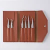 Mirror light Angel brown leather bag 6-piece set