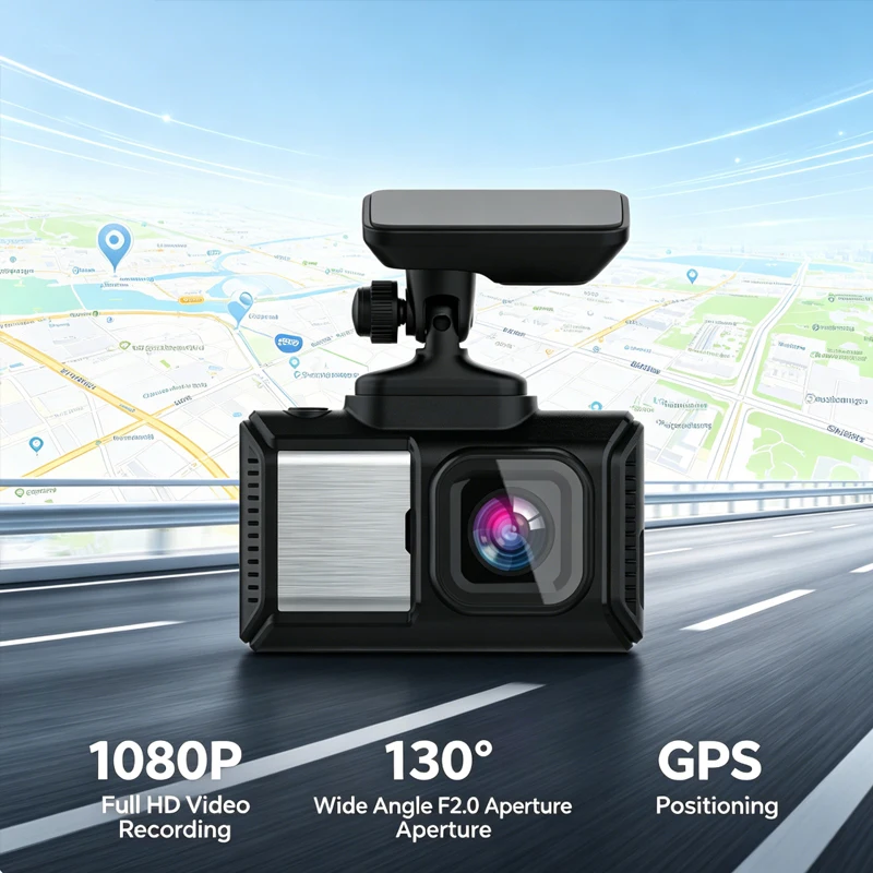 VIEVGUARB T6A Dash Cam Loop Recording G-Sensor App Control 1080P GPS Black Box Full HD IPS Screen Dual Lens