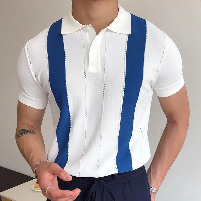  Polo Shirt Men's Silk Summer Business Fashion