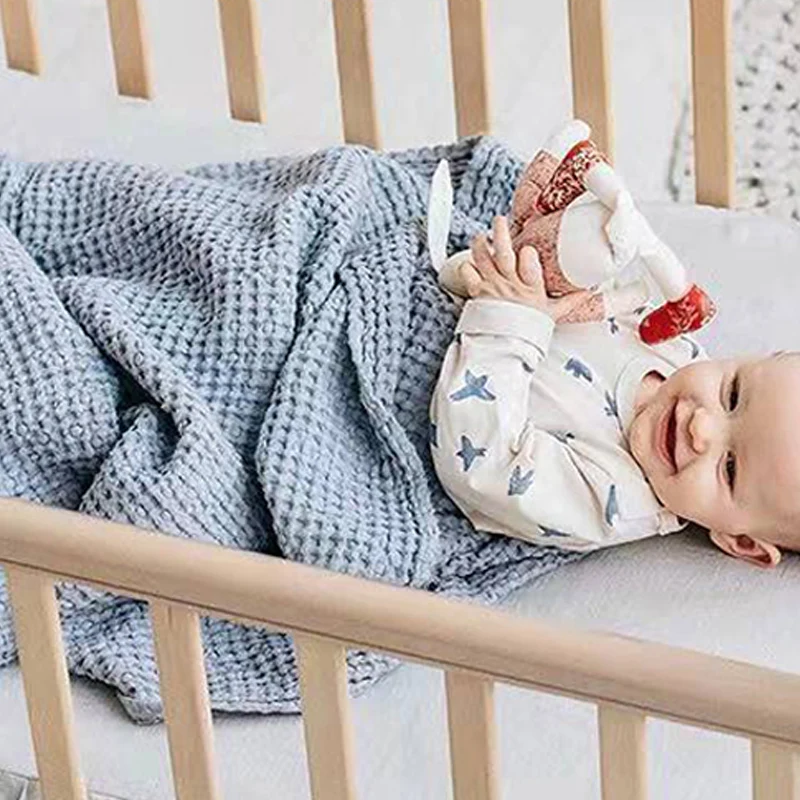 Mantas transpirables de algodón y lino para recién nacido|