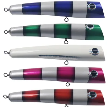 CHEERY 120g24cm Wooden Popper Lure for Saltwater Fish & Trout Floating Offshore Boat Trolling Artificial Hard Bait Without Hooks – Popper – view 4