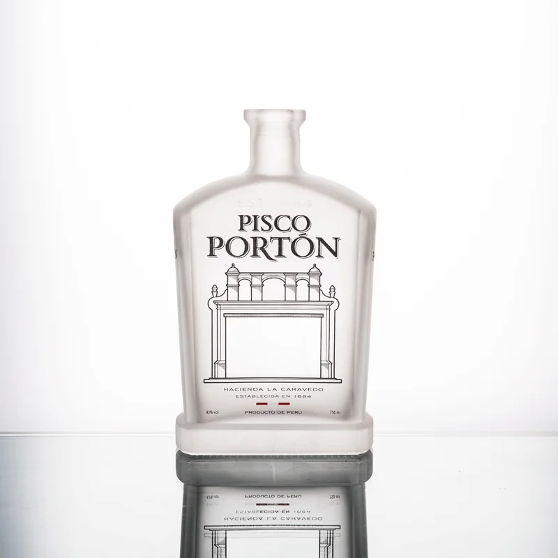 Source Frost 750 ml peru glass spirit bottle for pisco porton on m