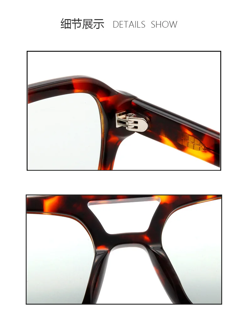 2025 CR39 Double Bridge Square Lenses Green/Yellow/Pink Acetate Polarized Sunglasses Gray Tortoiseshell Frames for Men Women