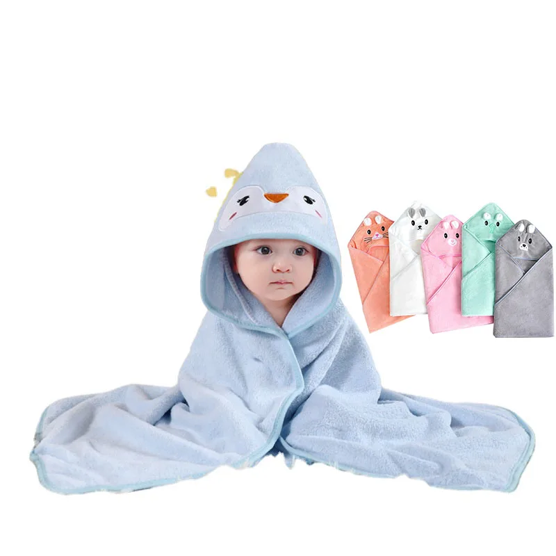 Capped square coral fleece bath towels featuring animal motifs and cartoon designs – perfect for baby care. These towels are eco-friendly and dry quickly.