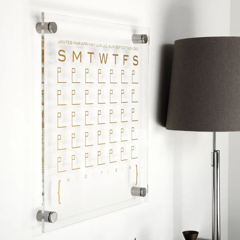 Фабричная поставка акриловый календарь настенный для месячных и Еженедельный