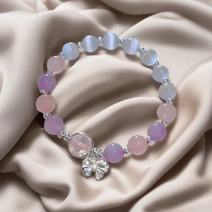 Muxcor Factory Custom Colorful Cat's Eye Crystal Natural Stone Beaded Bracelet Classic Fashion Fancy Jewellery for Ladies Women