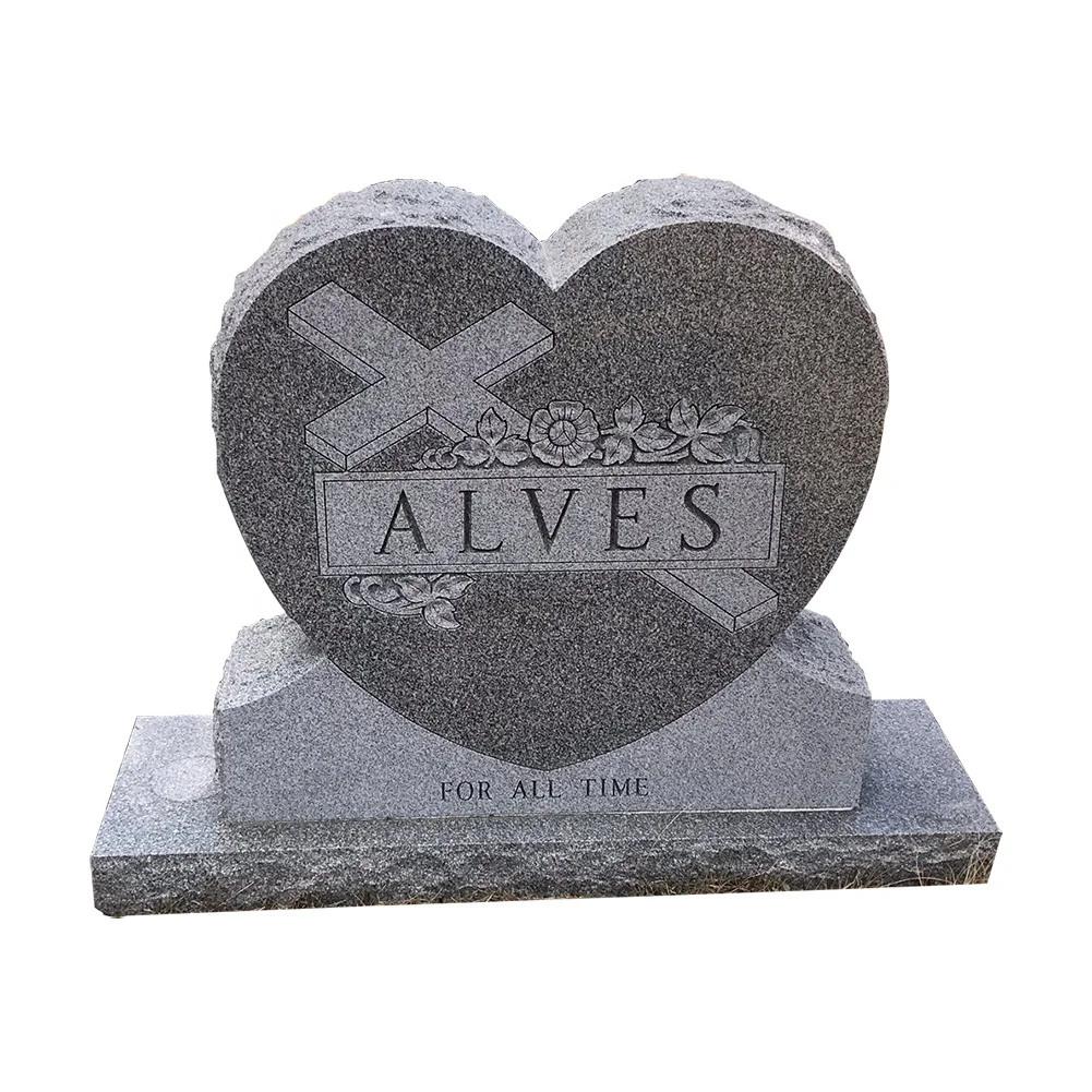 Heart-shaped Stele Carving Memorial Headstone American Style Tombstone