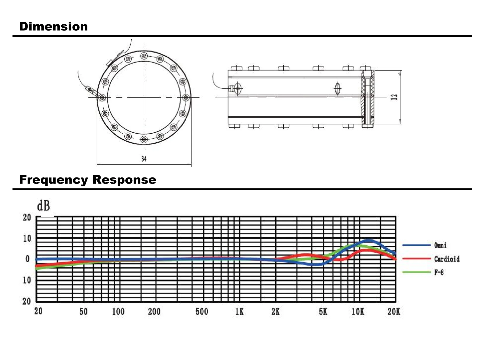 product-750-532.5 797 AUDIO CY039 34Mm Omni Cardioid F-8 6um Mylar Gold-plated Diaphragm Electret Condenser Microphone Capsule For CK12