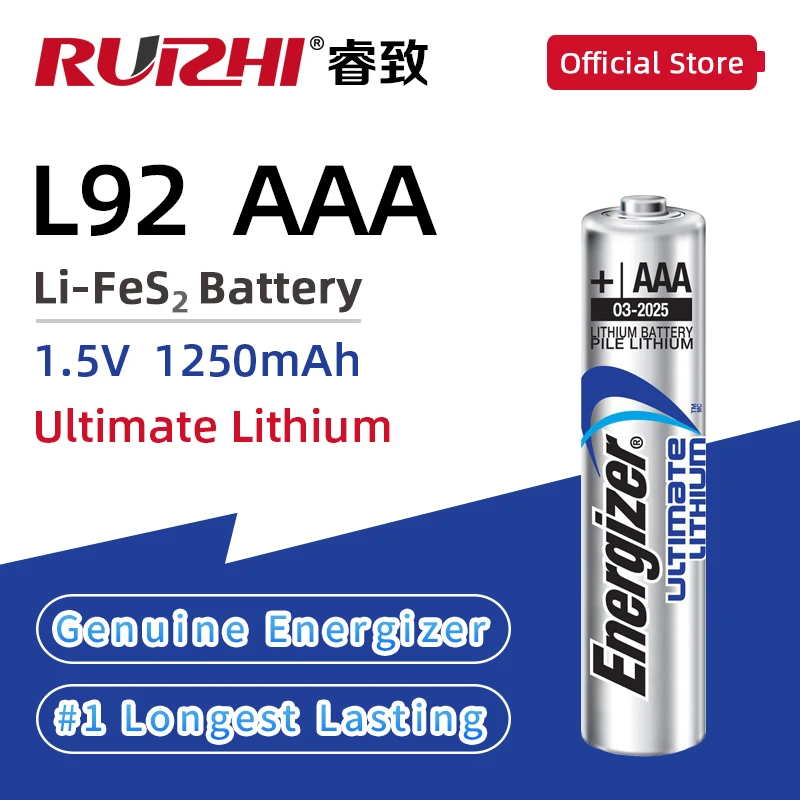 Piles AA Energizer 1.5V Lithium Fer Disulfide