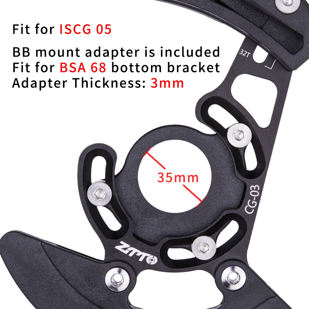 ZTTO MTB ISCG05 Bicycle Chain Guide BB Mount 1x Mountain Bike Pulley Chain  Stabilizer DH 32-38T Chain Ring Protector Plate CG04