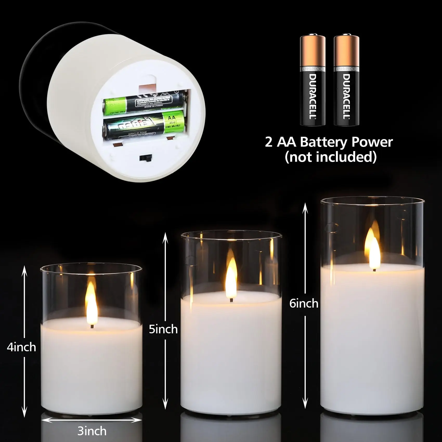 Wax Paraffin Wickless Battery Usb Electric Rechargeable Battery Pillar ...