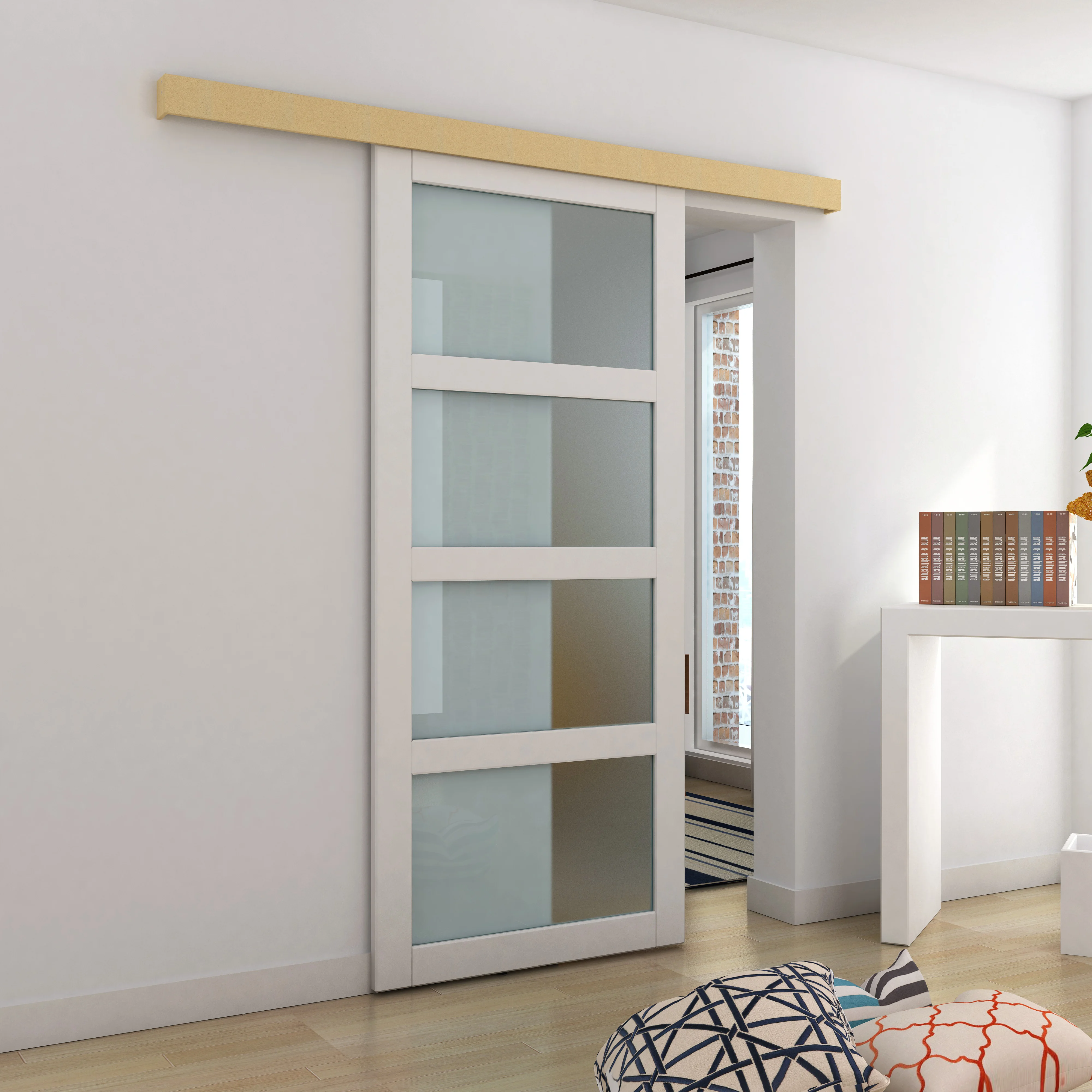 Cheap Aluminum Profile Sliding Door Rail System Wardrobe Slide Hardware Kits for Interior Use