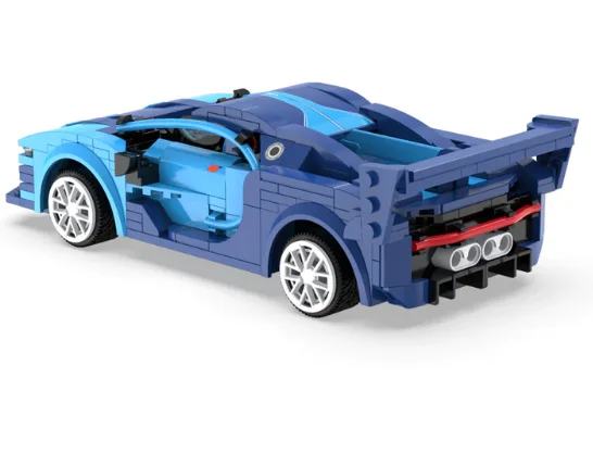 Dual Mode APP Control Rc Building Block Car Cada DIY Bugatti Veyron Blue Racer Car(325pc)