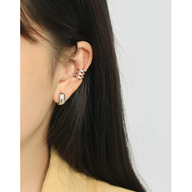 2021 new earring hoop minimalist design silver gold plating earring hoop(图7)