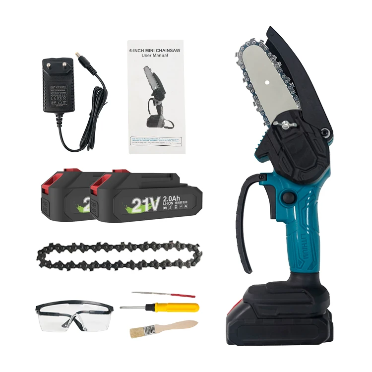 Factory Wholesale 4 Inch Mini Cordless Small Chainsaw Portable 2000mAh Li-ion Power Electric Tree Branches Pruning Saw for DIY