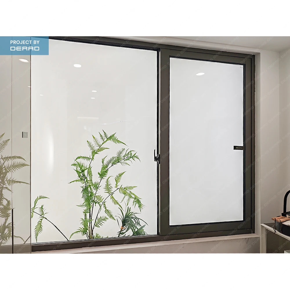 Energy Efficient Low-E Glass Double Panes Powder Coating Custom Aluminum Sliding Windows for Villa Residential supplier