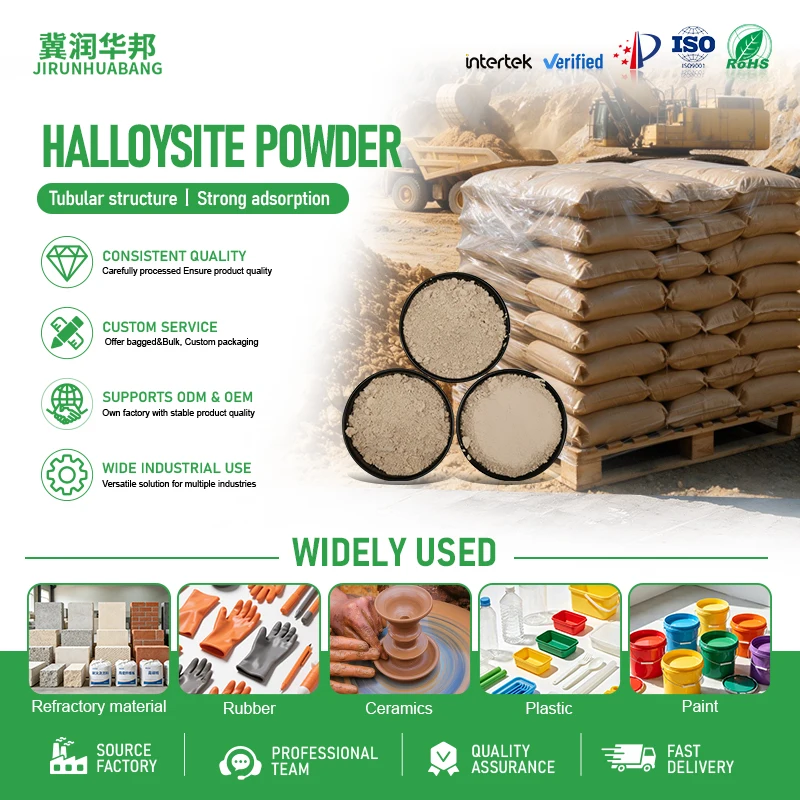Halloysite Powder Tubular Structure for Yellow-white Hydrated Kaolin 325 Mesh Ceramic Raw Materials