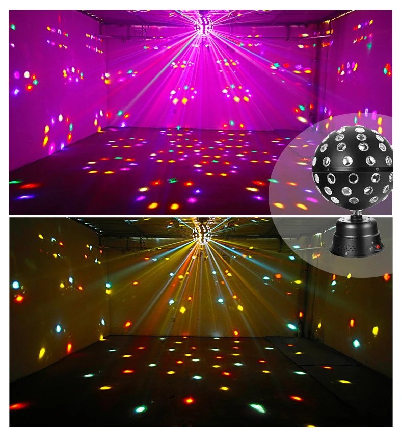 ZJI Spinning Disco Ball with 9 colors LED Light for Parties Bars Clubs Lighting Halloween Christmas Flare