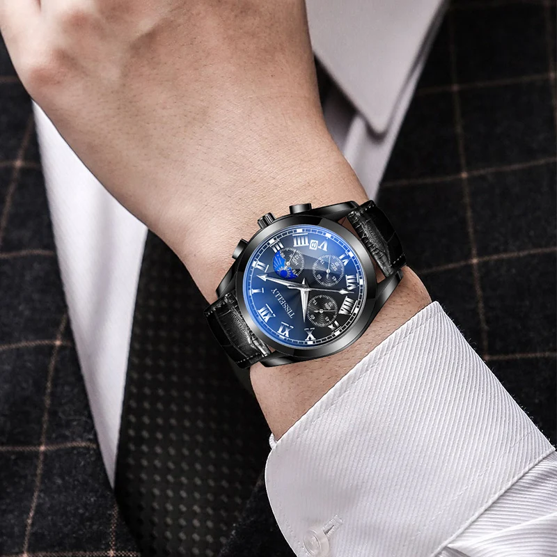 Wrist Gold Watch Men Luxury Case Stainless Steel Chrono Quartz Classic ...