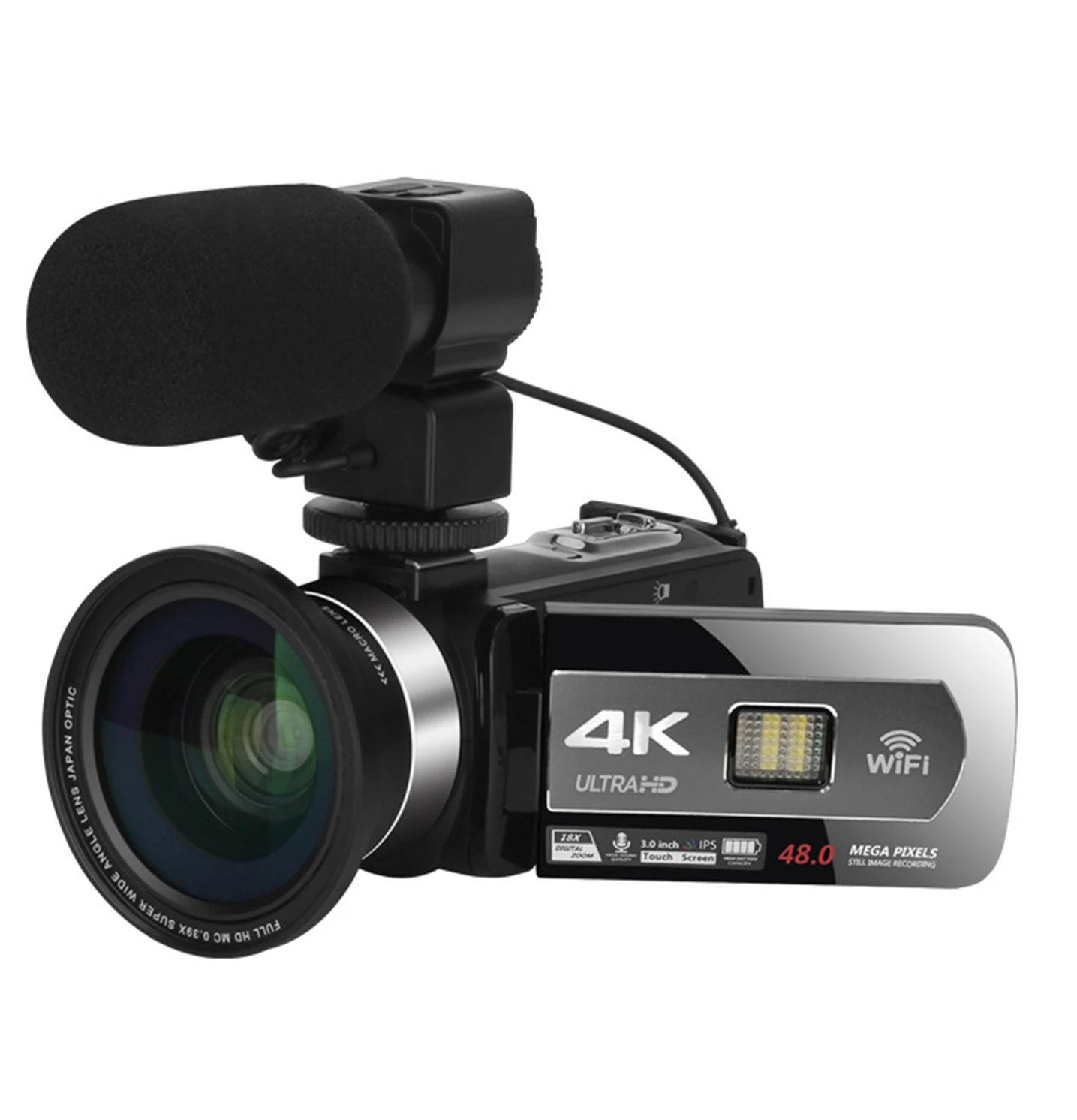 ビデオカメラ 4K 48MP 30FPS18Xデジタルズーム IRナイトビジョン ビデオカメラ 4K 48MP 30FPS18Xデジタルズーム IRナイトビジョン