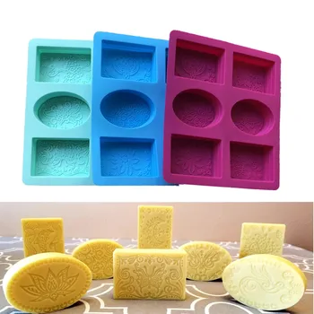 2021 Newest Design 3D Silicone Oval Rectangle Soap Mold For Soap Making DIY Home Decoration