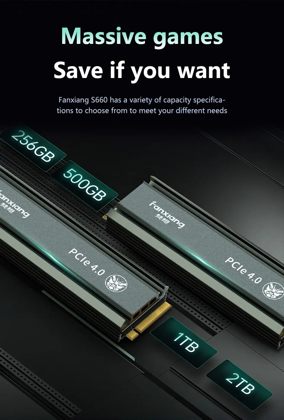 Fanxiang Ssd 500gb 1tb 2tb 4tb Ssd M2 Nvme Pcie 4.0 X4 M.2 2280 Nvme