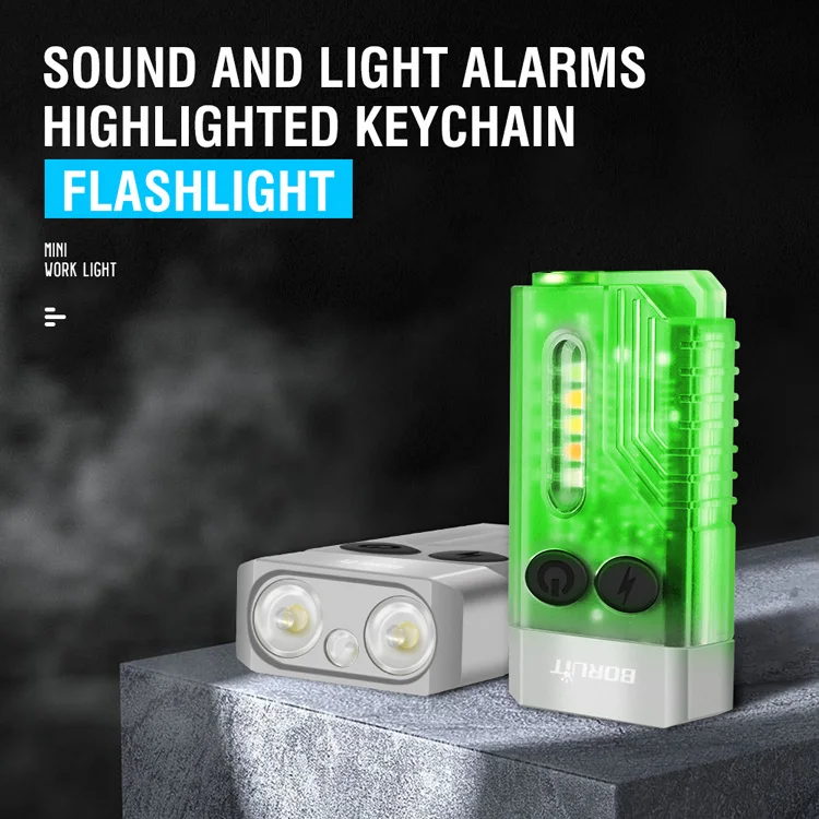 BORUiT V10 USB Rechargeable LED Keychain Flashlight - Super Bright, Magnetic & Waterproof EDC Torch