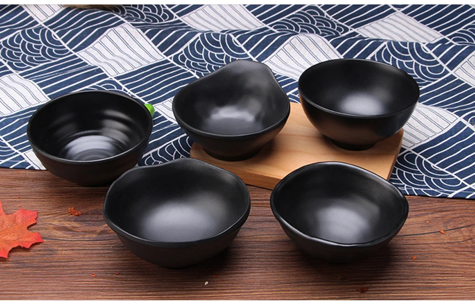 Wholesale Black Small Bowl Restaurant Seasoning Melamine Tableware