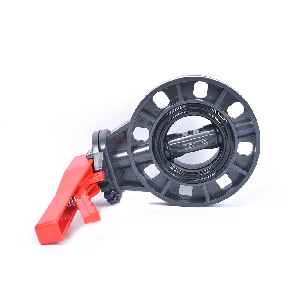 New Design High Quality Red Handle Butterfly Valve DIN Standard Plastic UPVC Butterfly Valve