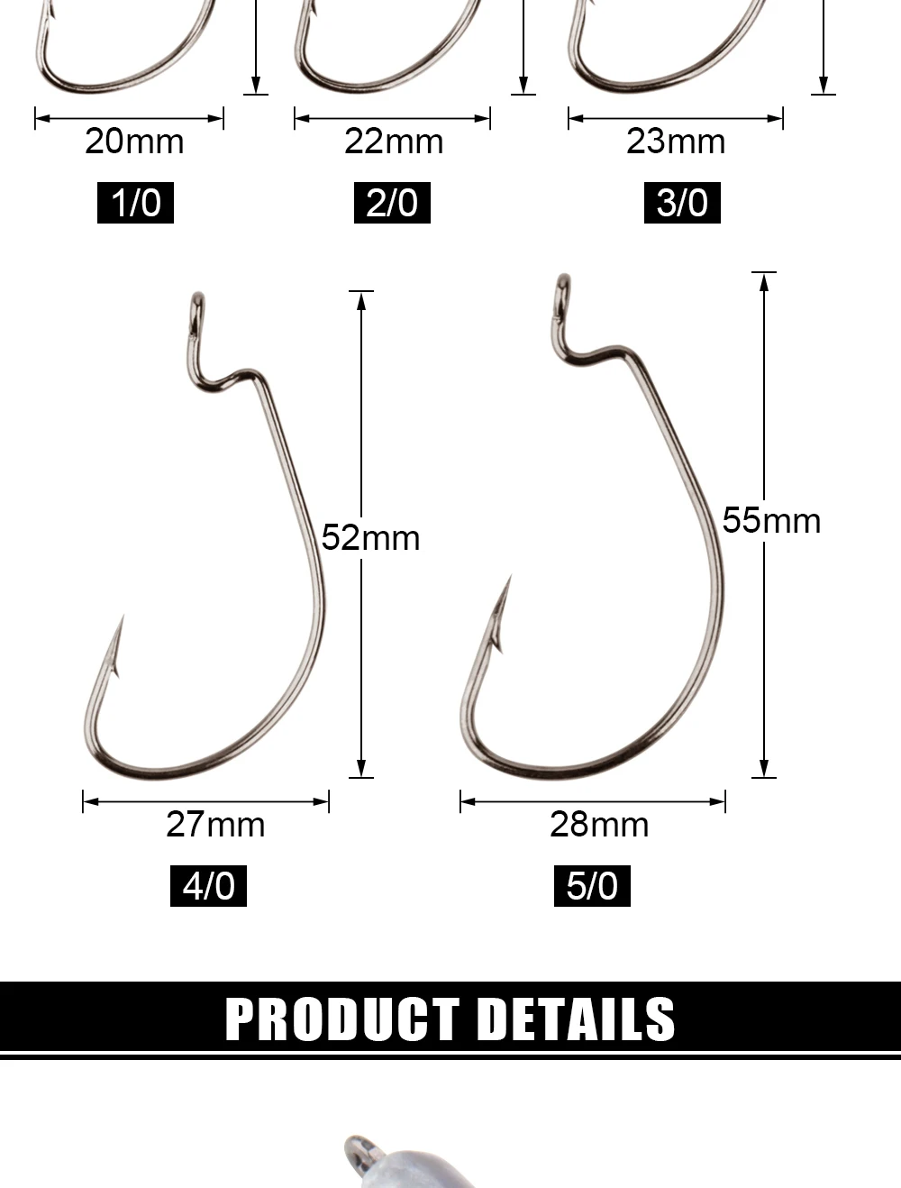 Spinpoler Offset Fishhook For Soft Bait Fish Lure High Carbon Steel ...