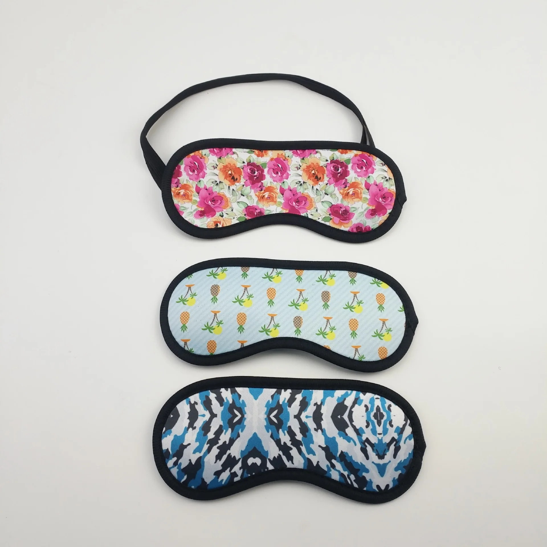 Sublimation Printed Neoprene Blindfold Custom Logo Polyester Eye Mask Sleeping Eye Cover for Travel