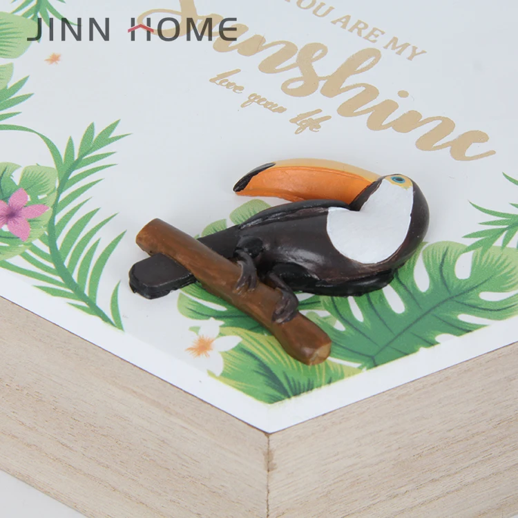 Шестигранная креативная деревянная шкатулка для украшений Toucan высокого качества Подарочная коробка органайзер косметики в подарок