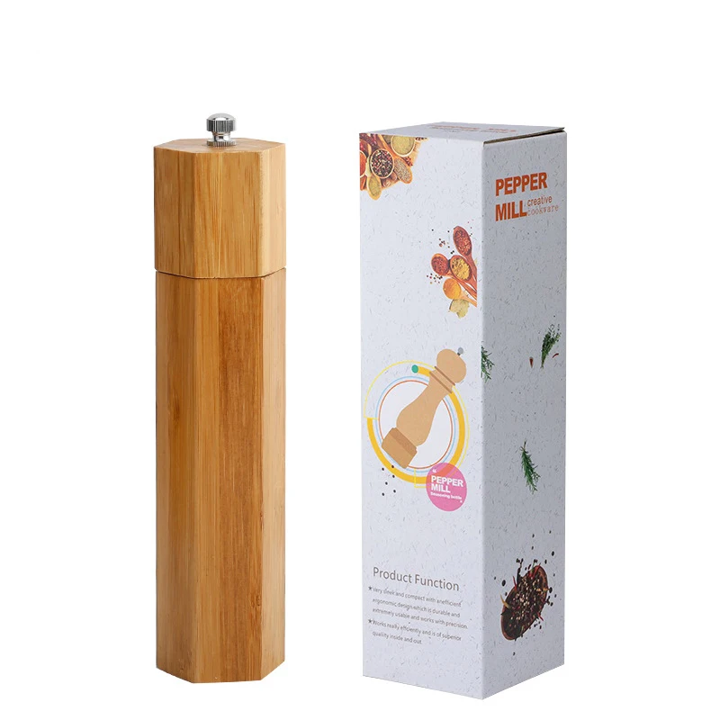 Adjustable Ceramic Core Bamboo Wood Electric Salt and Pepper Grinder Set