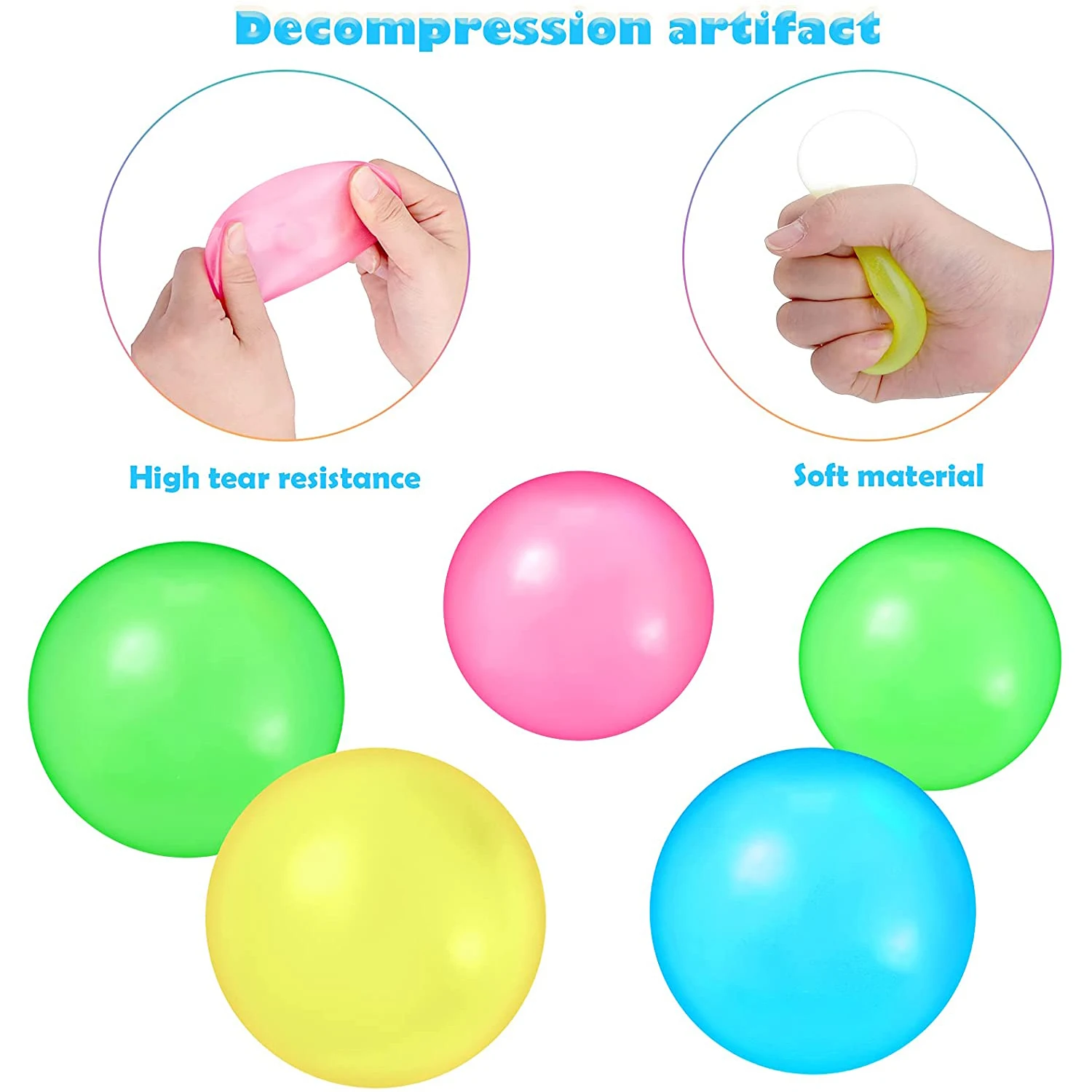 Glowing Sticky Ball That Stick To The Ceiling Glow In The Dark Luminous