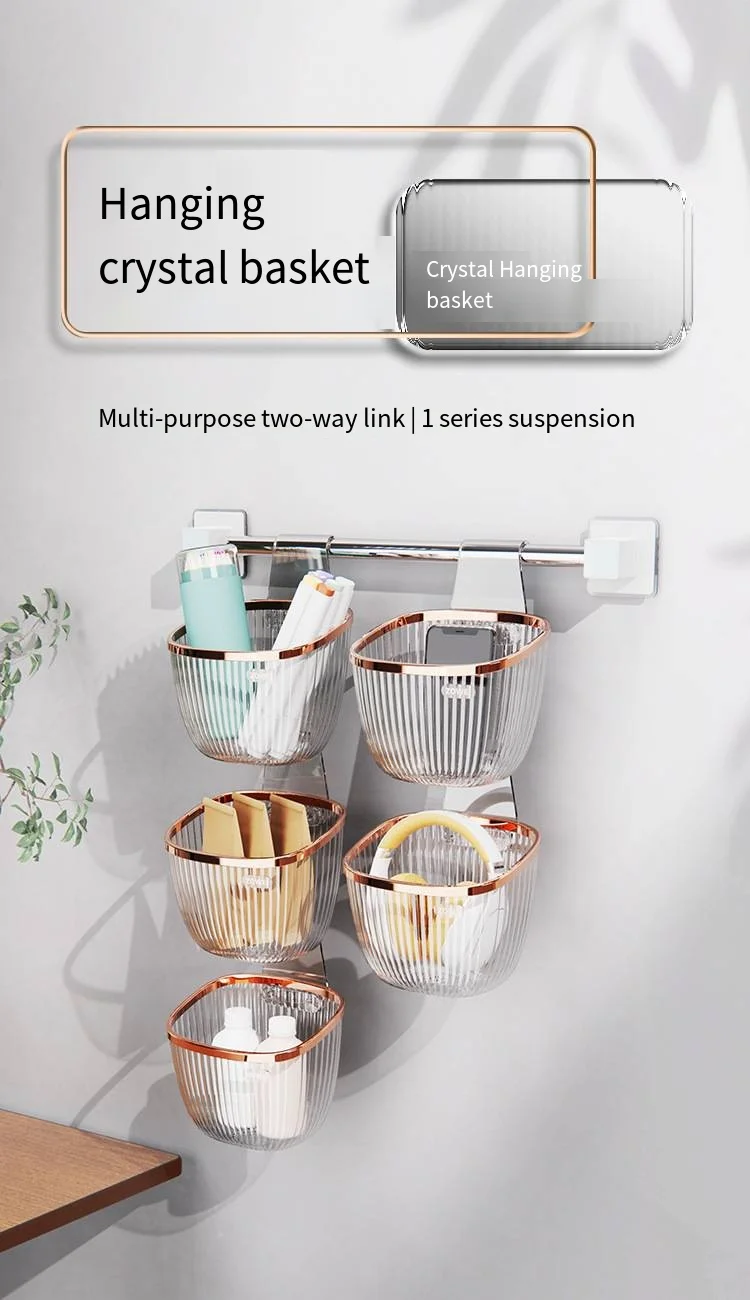 Kitchen ginger garlic hanging basket bathroom multi-layer drain storage basket household wall hanging shelving sundries storage details