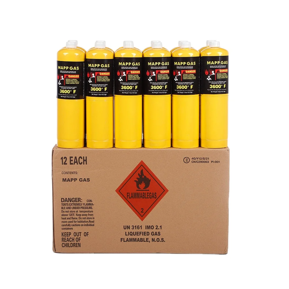 DOT Certificate 3600F Mapp Gas Cylinder for Welding Handheld Torches Map-PRO Gas Cylinder