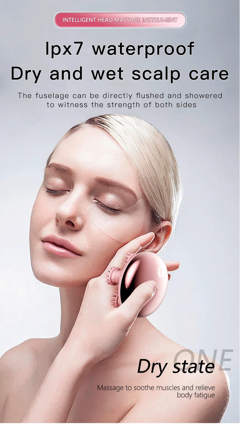 Handheld Electric Cordless Waterproof Head Scratcher Hair Scalp