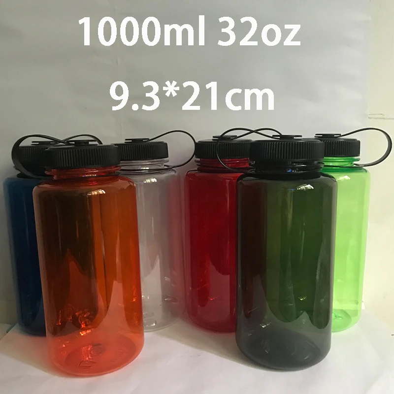 Outdoor HDPE Wide Mouth BPA-Free Water Bottle, Plastic, 32 oz ,Blue main image 1