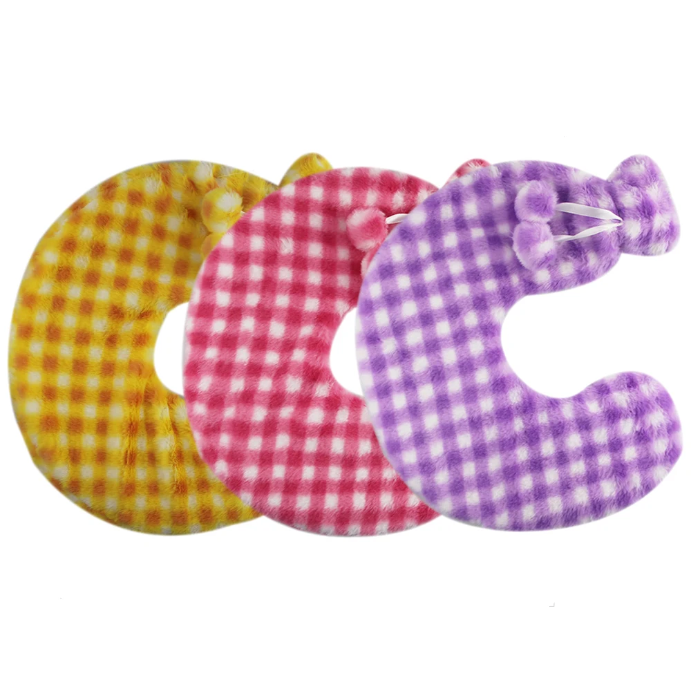 wholesale u shaped rubber hot water bottle neck health care hot water bag with soft plush cover