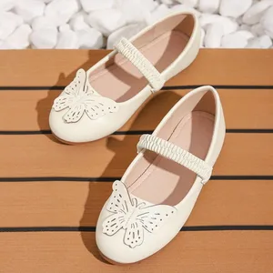 Best Selling Flashing Girls Children Summer Spring Floral Genuine Leather Lightweight Casual Dress Shoes for Girls