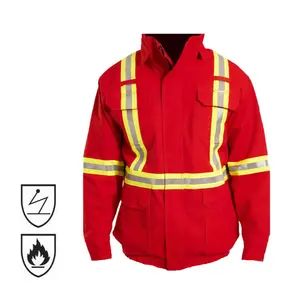 CE Certificate Winter Fireproof FRC Proban Arc Flash Flame Resistant CAT 2 Men Fire-Resistant Welding FR Clothing