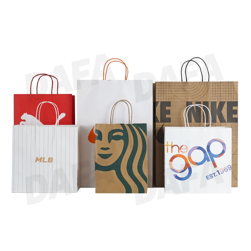 Custom Kraft Paper Packaging With Handle,Top Handle Bag Reusable Kraft