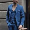 Blue suit vest and dress pants