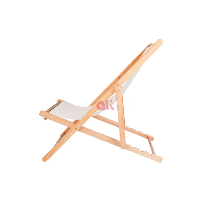 Custom Made Wood Beach Lounge Chair Modern Foldable Outdoor Garden
