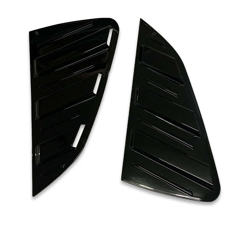 Tiypeor Black Rear Side Window Louvers Vent Cover Trim for Volkswagen VW Polo MK6  2019-2023