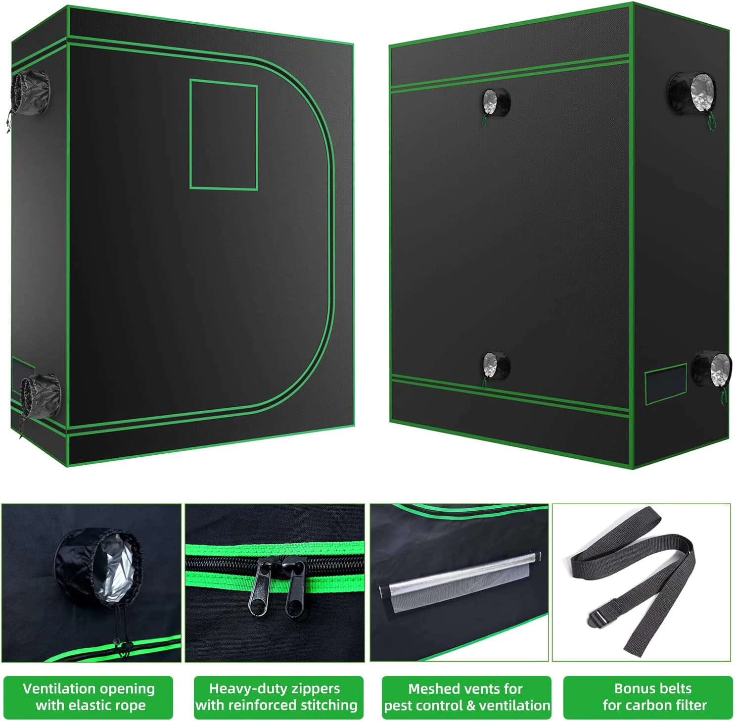 Tenda Da Coltivazione Growtent 100x100x200 Cm – Impermeabile, Riflettente, Finestra PVC, Per Idroponica
